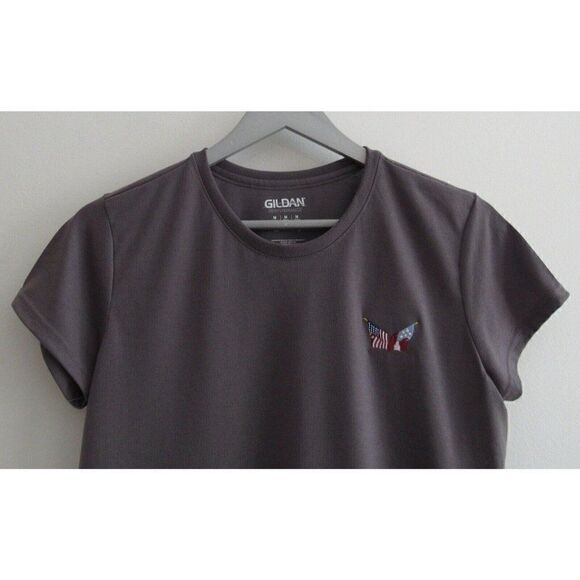 Women's Gildan Secession Performance Golf Grey T-Shirt Top M - Picture 2 of 3